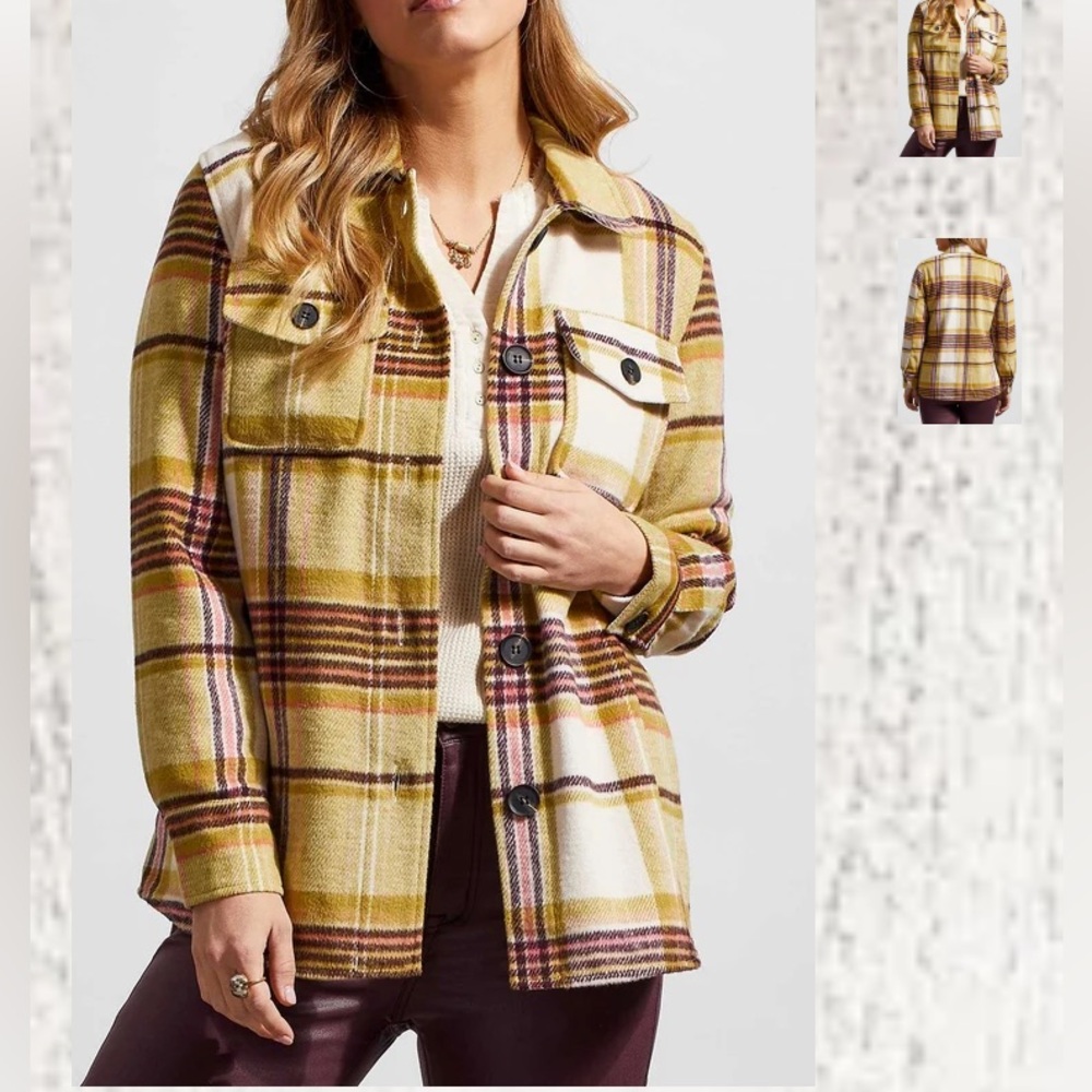 Tribal poly wool blend shacket plaid NWOT unworn condition size XS